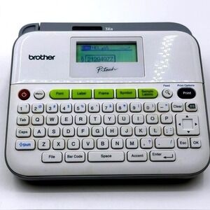 Brother P-Touch PT-D400 Desktop Label Maker White Gray TZe Tape Compatible